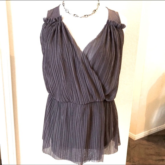 Anthropologie Peplum Top Deletta Small Purple Draped Plum Hidden Valley - Picture 2 of 10